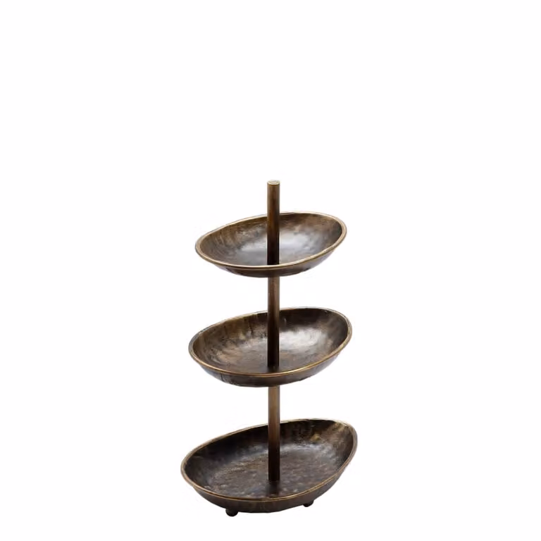 Frutero de varios niveles Sia Deco en color marrón y bronce con diseño redondo