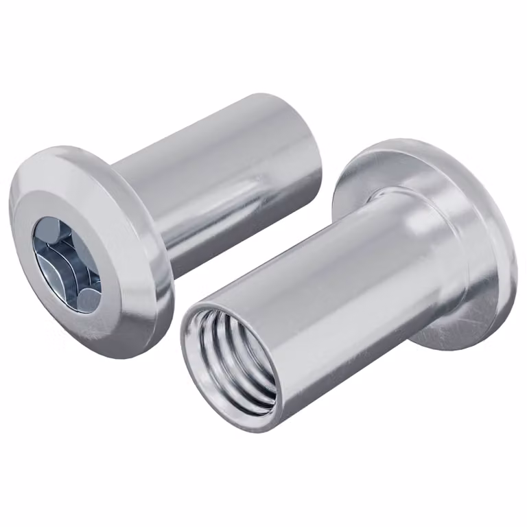 Pack de 2 tuercas de bloqueo con brida vidaXL en acero inoxidable color plata M6 x 15 mm
