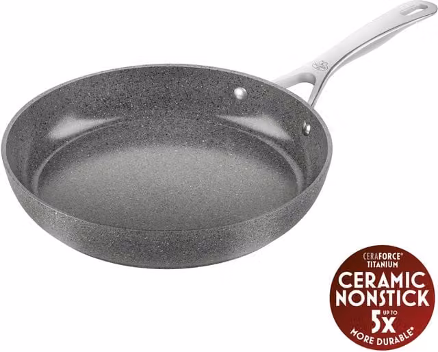 Sartén Ballarini Salina de aluminio con revestimiento cerámico reforzado con titanio, color gris, 28 cm