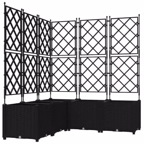 Juego de 5 maceteros para jardín Helloshop26, color negro y gris, An/P/Al: 120 x 120 x 143 cm