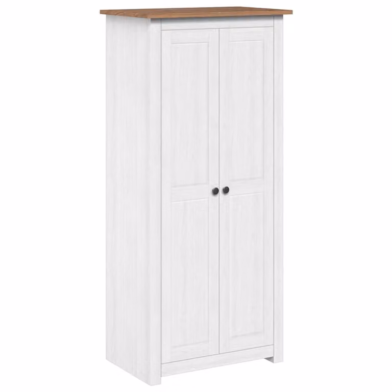Armario de madera de pino blanca vidaXL Panamá Range con 2 puertas, An/P/Al: 80 x 50 x 171,5 cm