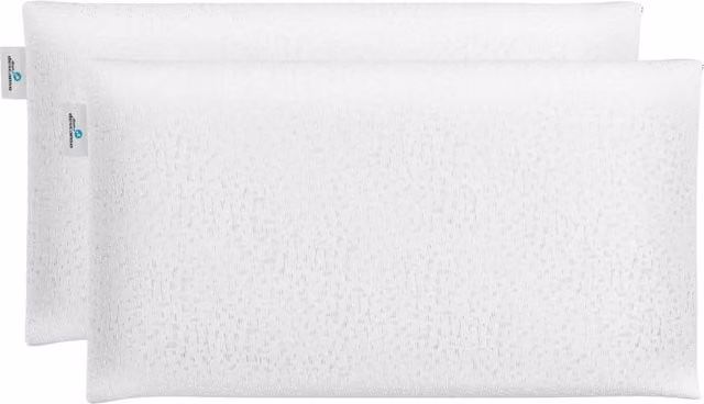 Almohada Viscoelástica Nalui de Memory Foam con Doble Funda de Punto Blanca y Firmeza Media