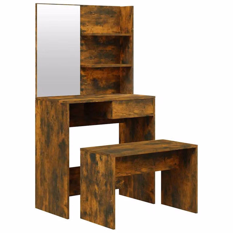 Juego de tocador vidaXL color roble ahumado An/P/Al: 74,5 x 40 x 141 cm