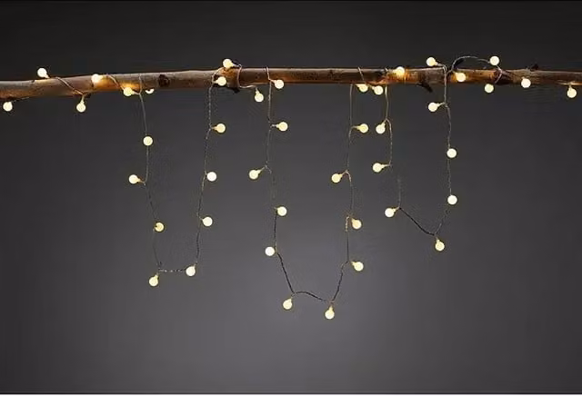 Guirnalda luminosa LED Plug & Shine Paulmann con 48 bombillas, luz blanco cálido y color negro, largo: 5 m