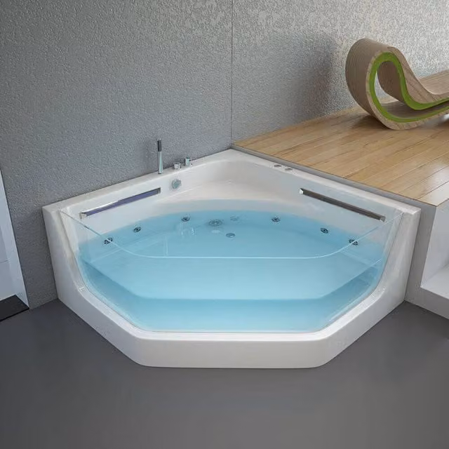 Bañera de hidromasaje con luminoterapia PACIFICO Home Deluxe en color blanco, 150 x 150 cm