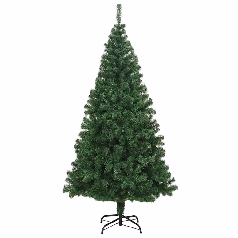 Árbol de Navidad artificial vidaXL de PVC verde con ramas gruesas, Altura: 210 cm