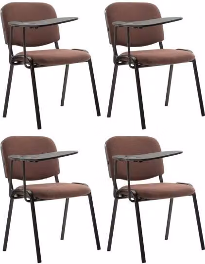 Juego de mesa plegable y 4 sillas Ken en tela color marrón An/P/Al: 71 x 53 x 81 cm