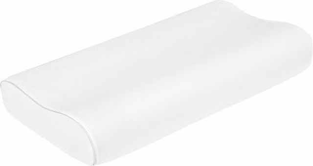 Almohada Cervical y de Cuello HOMCOM de Espuma Viscoelástica con Diseño Ergonómico de Doble Altura en Blanco para Dormir de Lado o Boca Arriba