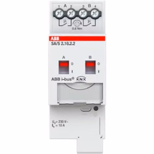 Regulador de intensidad ABB de 2 velocidades y 10 A en color blanco para carril DIN