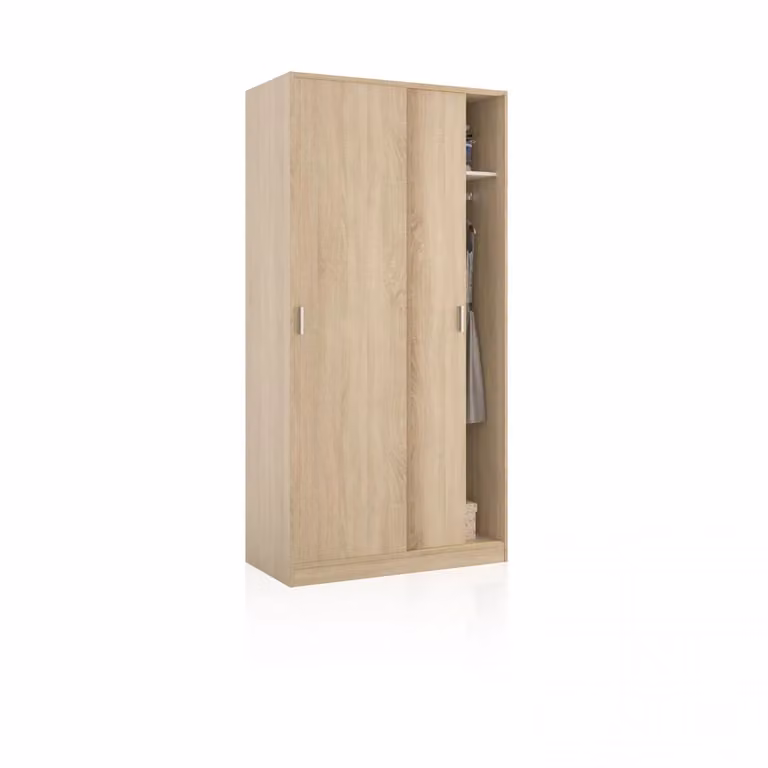Armario de puertas correderas Lenor de DUEHOME en roble canadian, An/P/Al: 100 x 50 x 200 cm