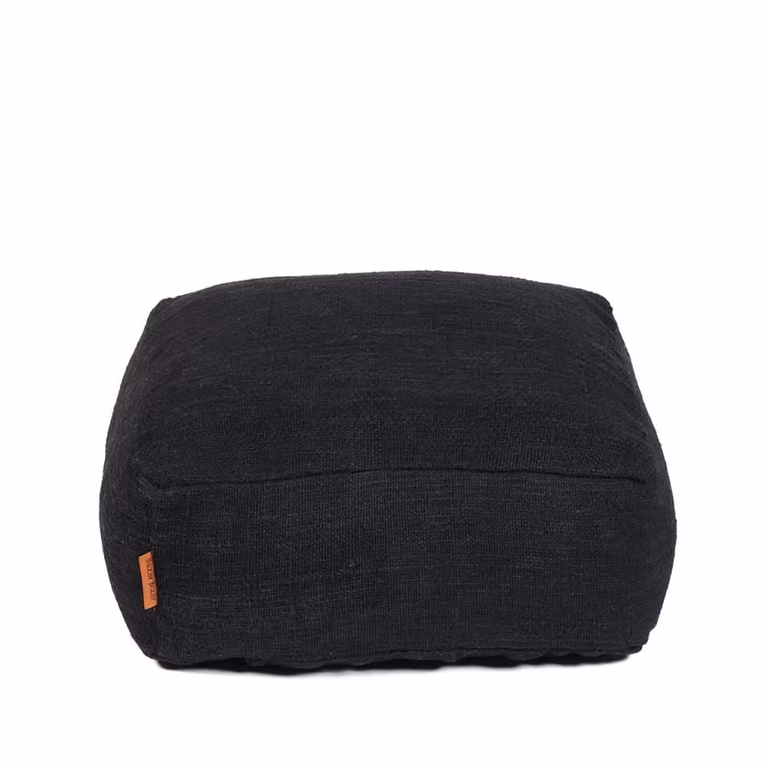 Puf de algodón negro Bazar Bizar con funda extraíble An/P/Al: 60 x 60 x 25 cm