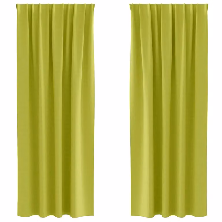 Set de 2 cortinas opacas con anillas vidaXL en color verde de poliéster, An/Al: 140 x 225 cm