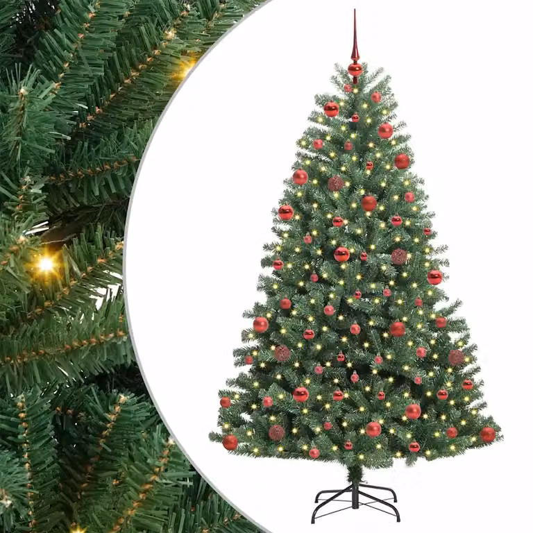 Árbol de Navidad artificial con ramas articuladas vidaXL de color verde y 180 cm de altura