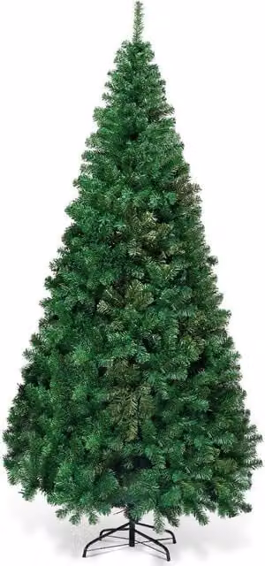 Árbol de Navidad Artificial Abeto Verde de 2,1 m con Base Metálica de Costway