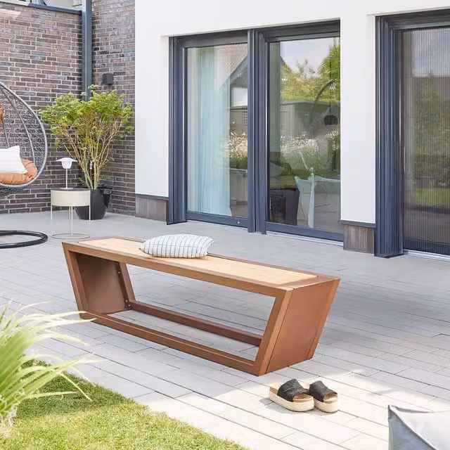 Banco KOBON Home Deluxe de acero marrón para jardín