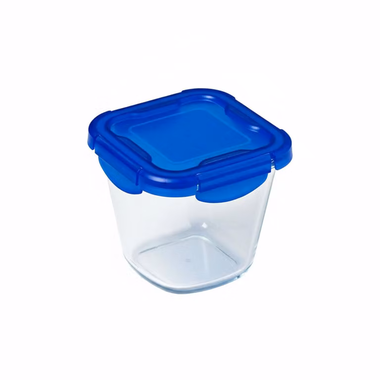 Recipiente hermético redondo de vidrio Pyrex Cook&Go con tapa azul de 0,8 l, An/P/Al: 13 x 13 x 13 cm