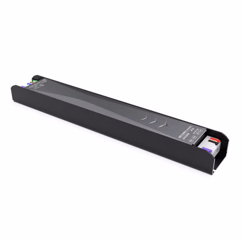 Fuente de alimentación LEDBOX Slim DC24V/200W/8.35A con control DALI Push, PWM y 0/1-10V en color negro