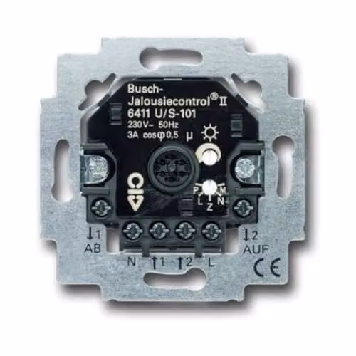 Base de interruptor para persianas eléctricas Busch-Jaeger 6411U/S-101 color plata para montaje empotrado