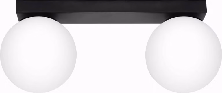 Lámpara de techo moderna Sollux de esfera en metal y cristal disponible en blanco o negro con Alt: 15 cm y Diámetro: 34,5 cm