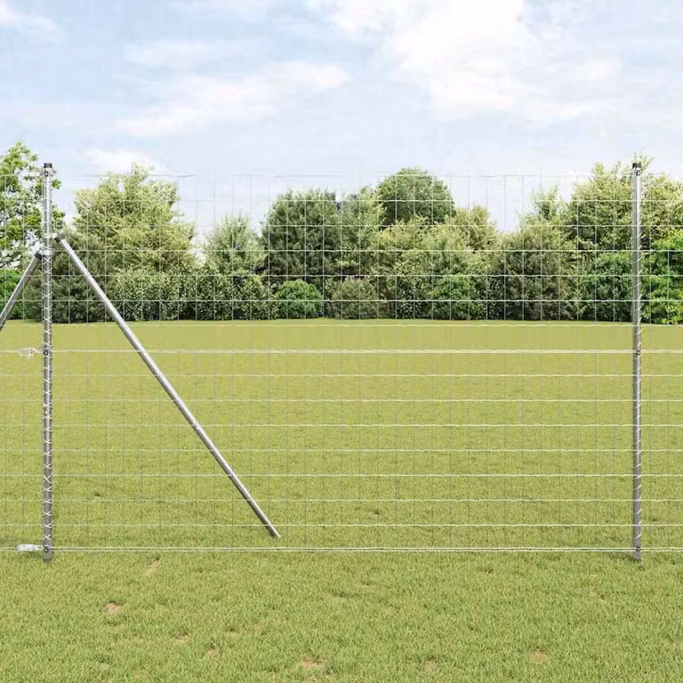 Fijación de suelo Syfax para valla Euro Outdoor redonda en acero galvanizado y plástico, color plateado