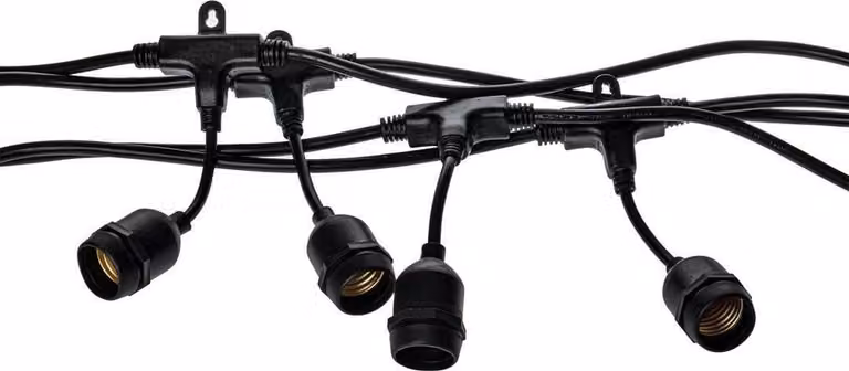 Guirnalda de luces LED Mangel modelo drop de 15 m en color negro con luz blanca cálida y protección IP44