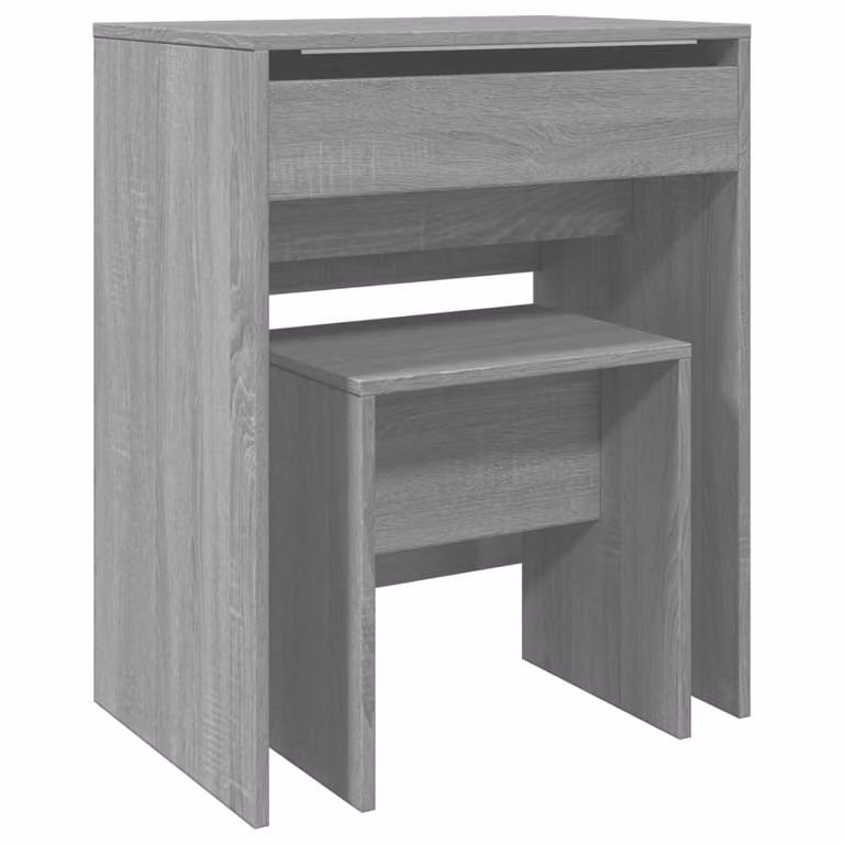 Tocador con taburete vidaXL en color gris Sonoma, An/P/Al: 60 x 40 x 113,5 cm