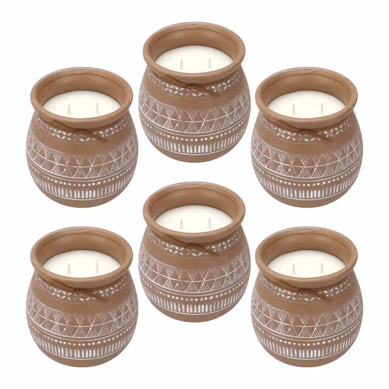 Vela aromática de cera WellHome con aroma amaderado, diseño moderno de pilar cuadrado en color marrón, An/An/Al: 13 x 13 x 13 cm