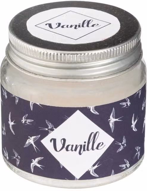 Vela perfumada Atmosphera de vainilla con aroma gourmand de 65 g en color blanco y multicolor