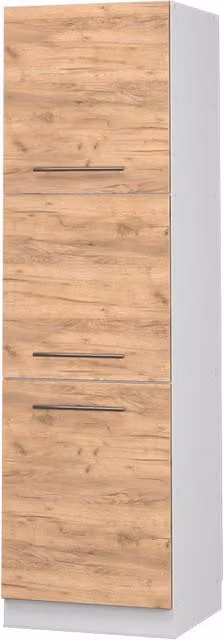 Armario para horno empotrado Vicco Fame-Line en roble dorado con puertas batientes y cierre suave, An: 60 cm, Al: 60 cm, P: 58,1 cm