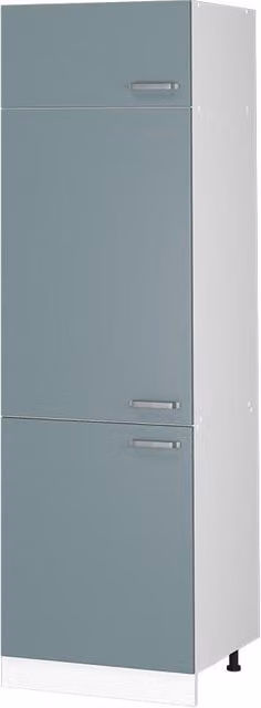 Armario Vicco R-Line para frigorífico empotrado en color gris azulado con puertas batientes