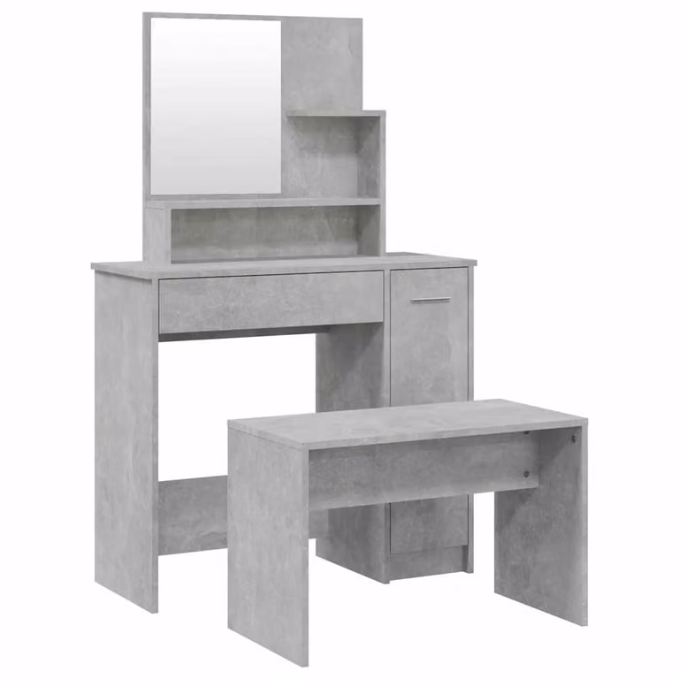 Juego de tocador moderno vidaXL color gris, An/P/Al: 86,5 x 35 x 136 cm