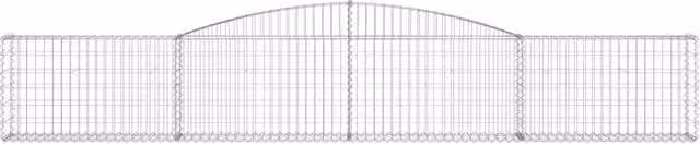 Cesta de gaviones en forma de arco SYFAX de acero galvanizado color plata An/P/Al: 400 x 30 x 60/80 cm