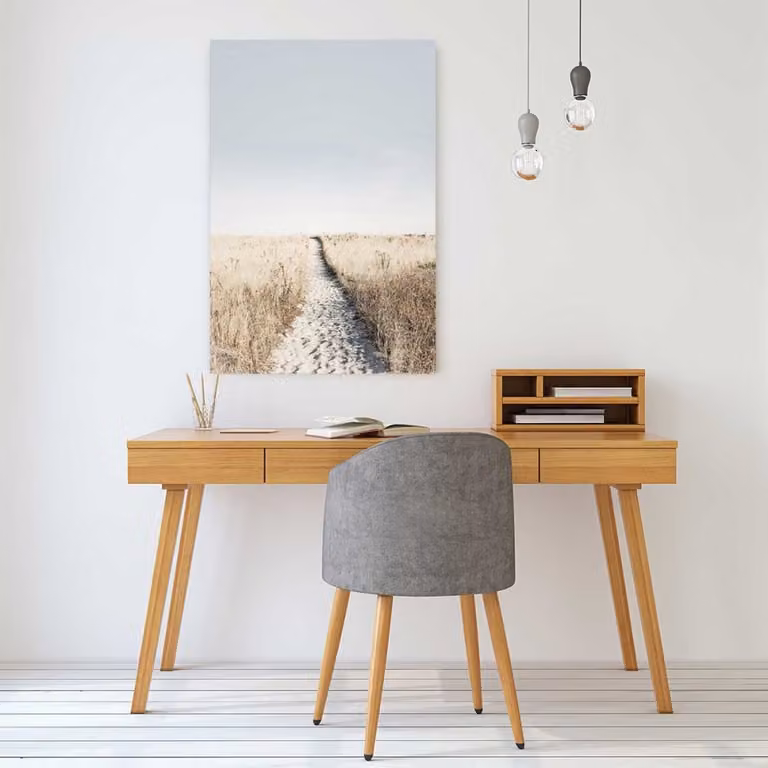 Cuadro Hexoa Mar Sendero en la Duna Impresión sobre Lienzo Beige An: 60 cm, Al: 90 cm