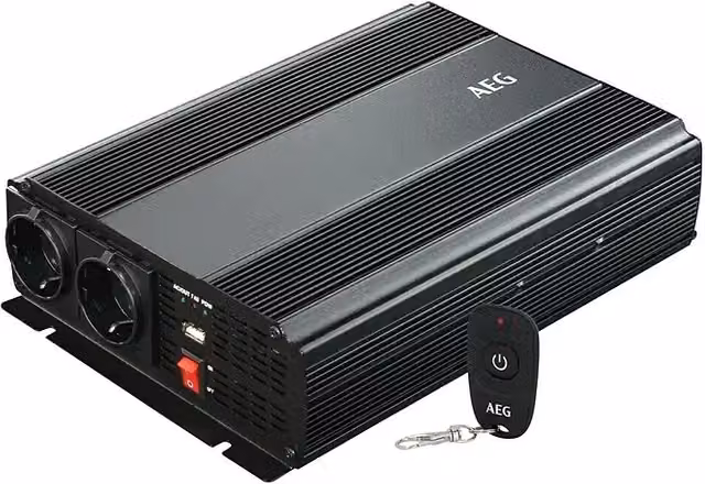 Transformador de tensión AEG ST 1000 (1.000 W) con puertos USB-A y USB-C en color negro
