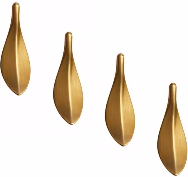 Juego de 4 tiradores LIIYIELA para muebles en aleación de zinc con acabado dorado cepillado y diseño de pomo