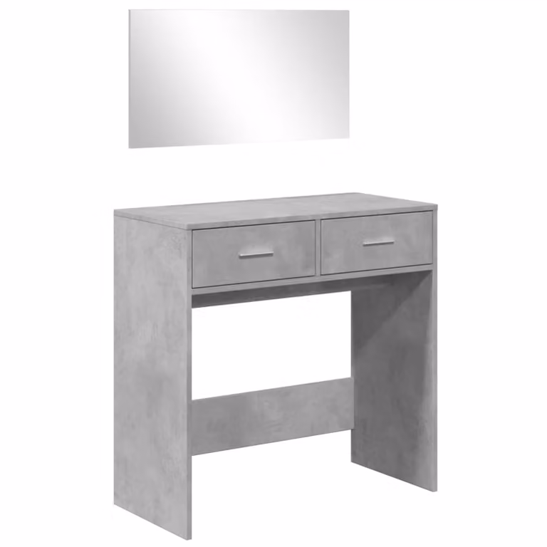 Tocador con espejo vidaXL en color gris para dormitorio, An/P/Al: 80 x 39 x 80 cm