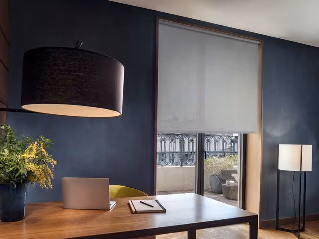 Estor enrollable screen Easydeco color gris, An/P/Al: 105 x 1 x 250 cm