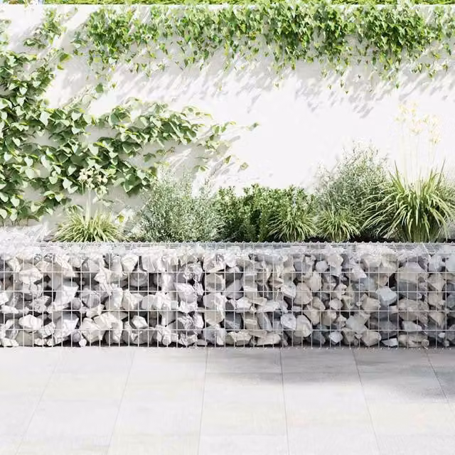 Muro de gaviones SYFAX de acero galvanizado color gris plata An/P/Al: 300 x 30 x 50 cm