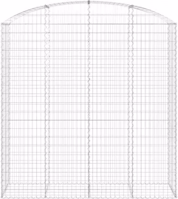 Cesta gaviones en forma de arco SYFAX de hierro galvanizado color plata An/P/Al: 200 x 50 x 210 cm