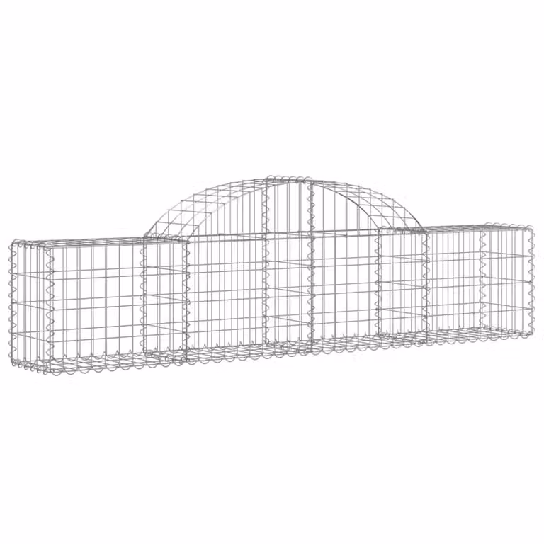 Cesta de gaviones Syfax con forma de arco en hierro galvanizado color gris, An/P/Al: 200 x 30 x 40/60 cm