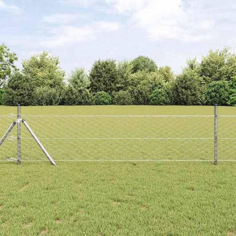Base de fijación de suelo Syfax para valla de acero galvanizado plateado An/P/Al: 25 x 63 x 80 cm