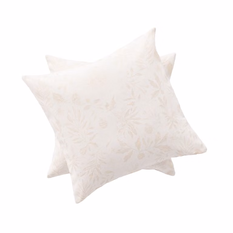 Lote de 2 fundas de cojín Gamusi de Navidad en jacquard de algodón, color blanco y oro, 45 x 45 cm