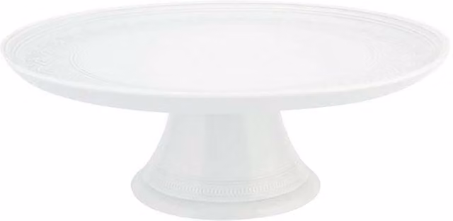 Plato de tarta con pie Ornament de Vista Alegre en bone china blanco