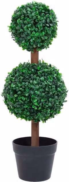 Planta de boj artificial con forma de bola y maceta verde vidaXL de 60 cm