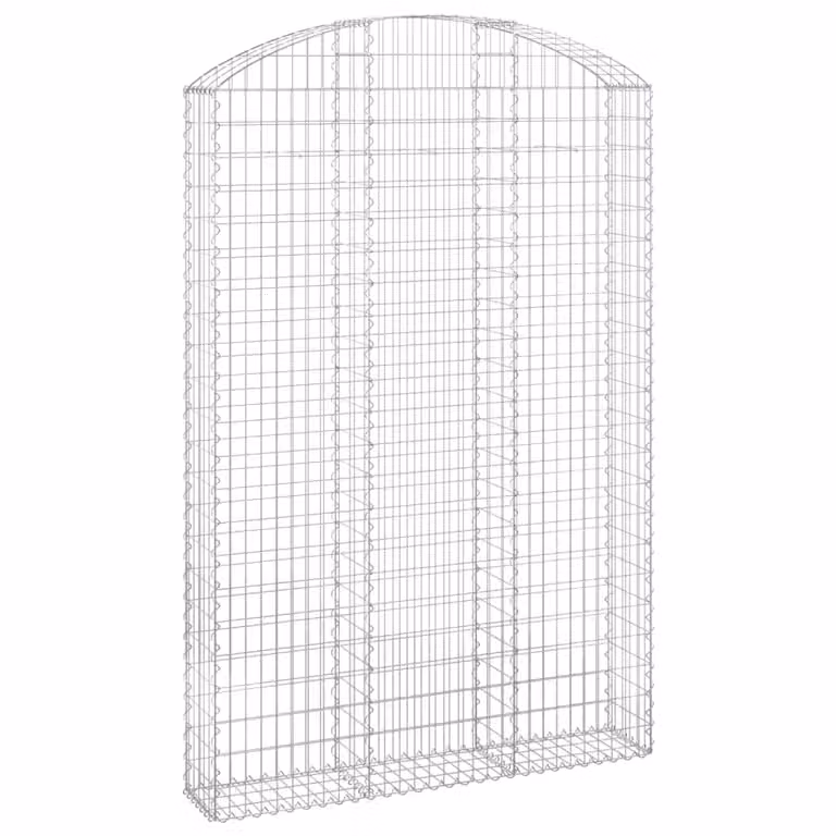 Cesta gaviones en forma de arco de hierro galvanizado vidaXL color gris, An/P/Al: 150 x 30 x 220/240 cm