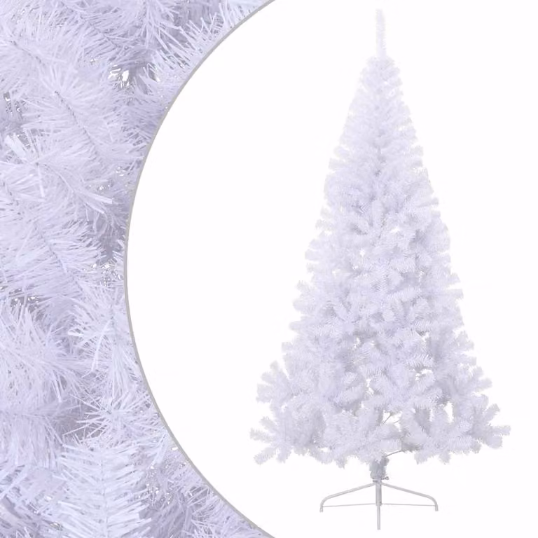 Árbol de Navidad artificial blanco vidaXL con soporte de metal y PVC, Altura: 210 cm