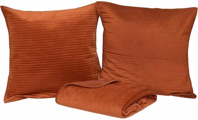 Colcha acolchada Lilou de Atmosphera en color naranja, An/P: 260 x 240 cm