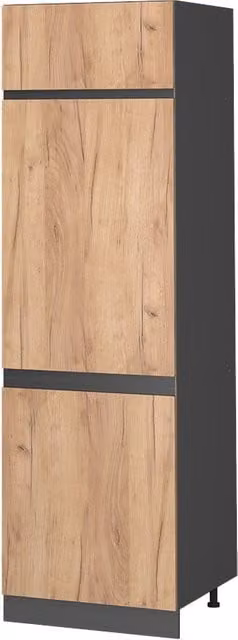 Armario para frigorífico empotrado Vicco R-Line en color marrón y antracita con acabado mate de roble