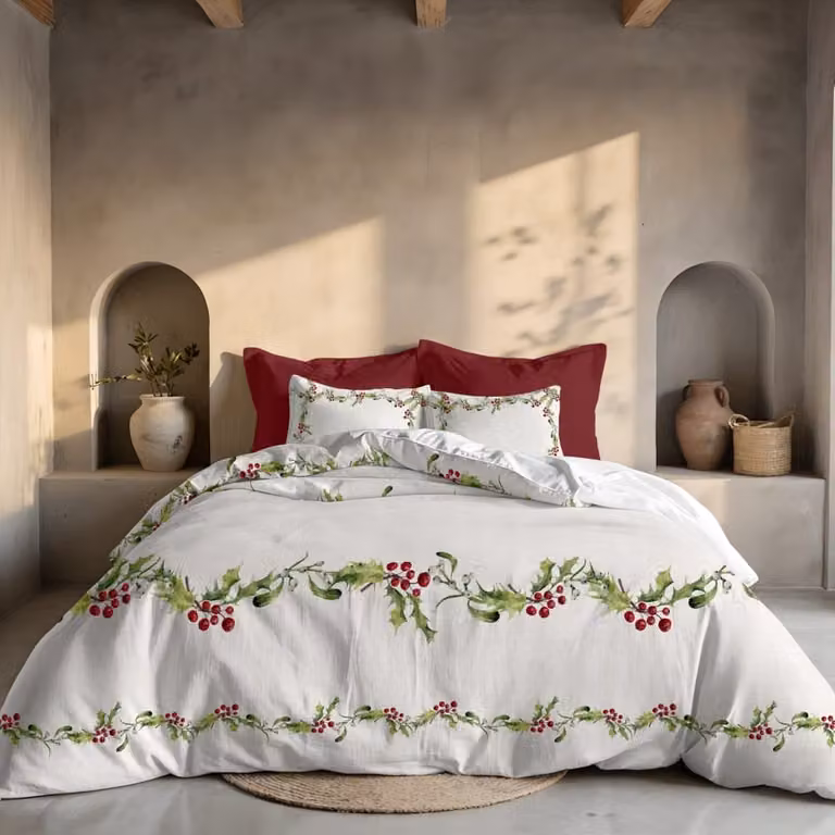Funda nórdica de Navidad Muare Home multicolor en poliéster An/An: 260 x 240 cm