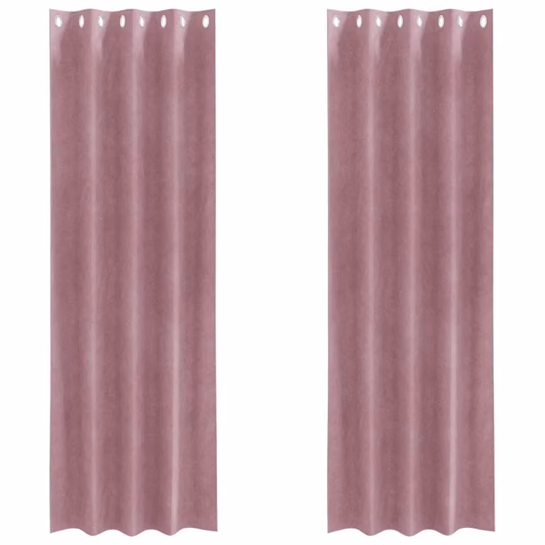 Set de 2 cortinas blackout de terciopelo vidaXL en color rosa, An/Al: 140 x 245 cm